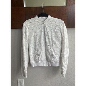 Lauren Ralph Lauren Bomber Lace White Jacket Size Small